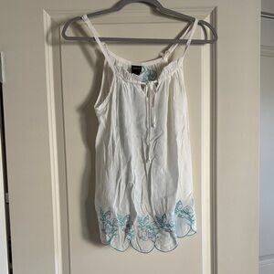 Disney White Camisole with Blue Embroidery
